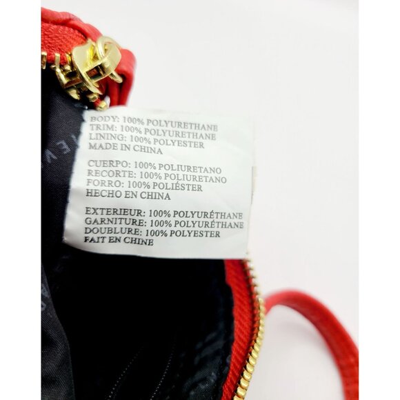 Steve Madden Red Pebble Texture Wristlet Pouch With Gold-Tone Hardware & Zipper - Picture 8 of 10